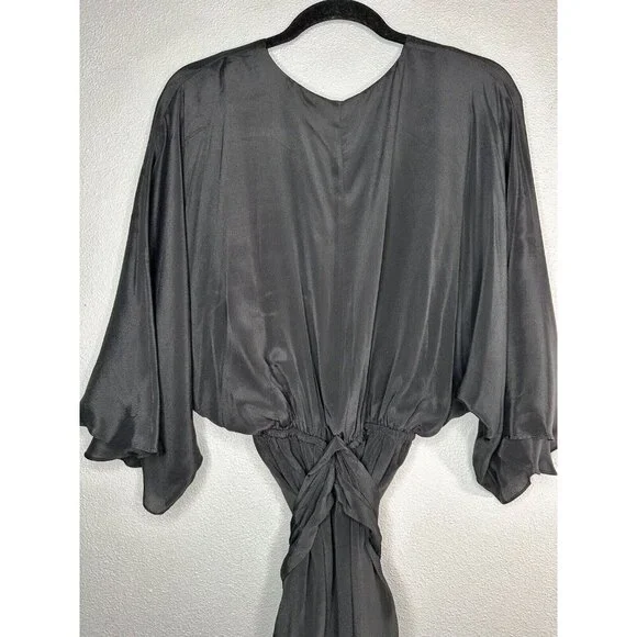 THE KOOPLES Black Women's Belted Modern Kimono Dress Size S Boho Classy Cocktail - Picture 5 of 7